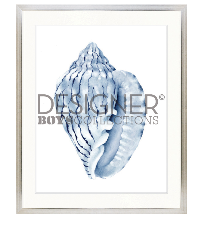 "Designer Boys Collections" Exquisite Shell V Indigo Blue Artwork, Careel Bay Shell Collection - Image 4