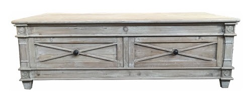 "New Hampshire" Recycled Timber Coffee Table White Wash, 130cmL x 70cmD x 42cmH (RRP $1499) - Image 2