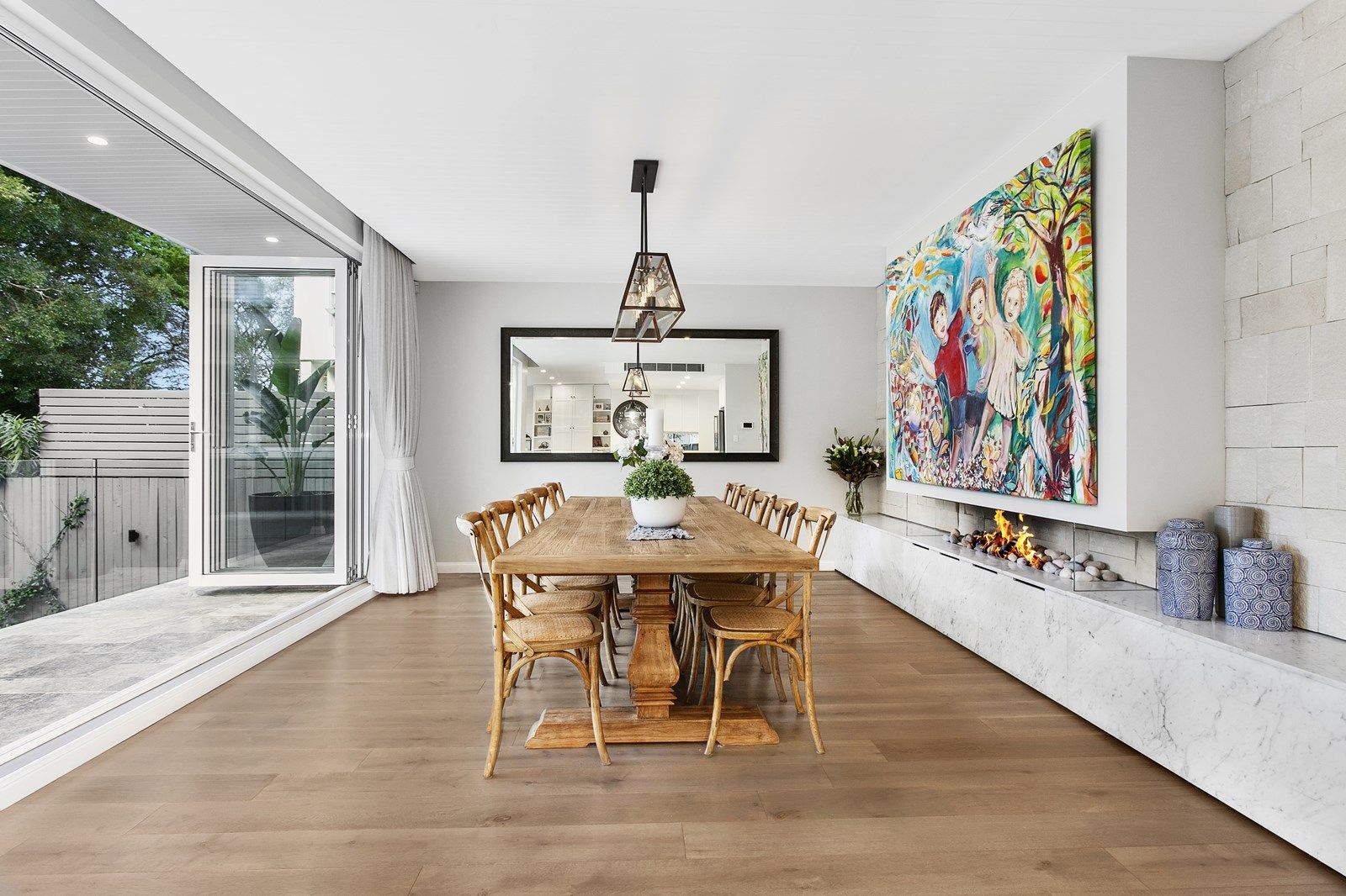 "Madrid" Hamptons Style Timber Dining Table with Pedestal Base Recycled Elm, 245cmL x 110cmD x 76cmH (RRP $3499) - Image 6