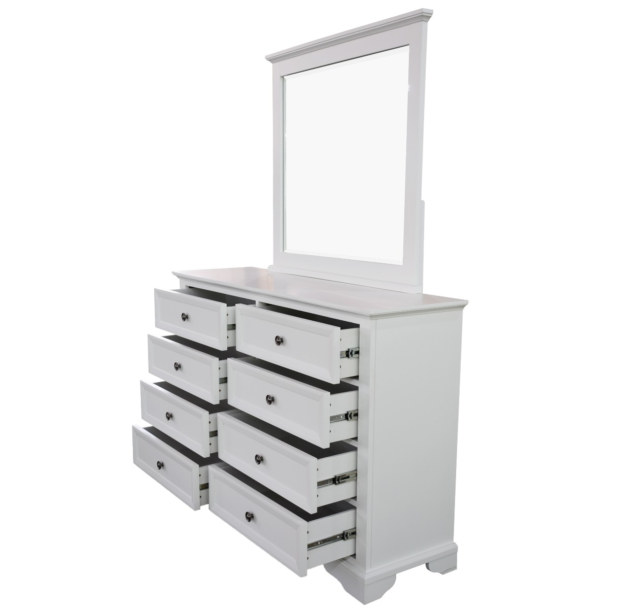 "Sophia" Hampton Style Hardwood Timber Dresser 8 Drawers White, 150cm x 44cm x 100cm (RRP $1499) - Image 3