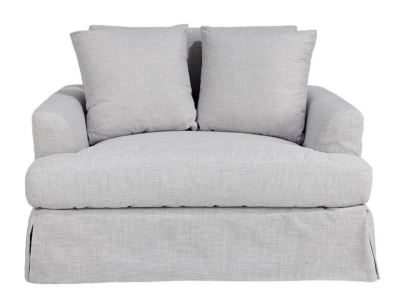 "Somerset" Hampton Style Fabric 1.5 Seater Occasional Chair Armchair Feather Filled with Removable Covers, Glacier 134cmW x 115cmD x 91cmH (RRP $2499) - Image 2