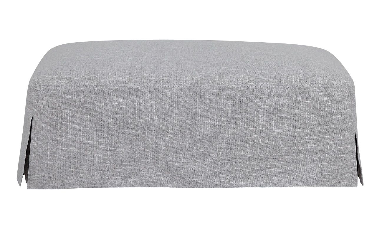 "Somerset" Hamptons Style Fabric Ottoman with Removable Slip Cover, Glacier (RRP $799) - Image 3