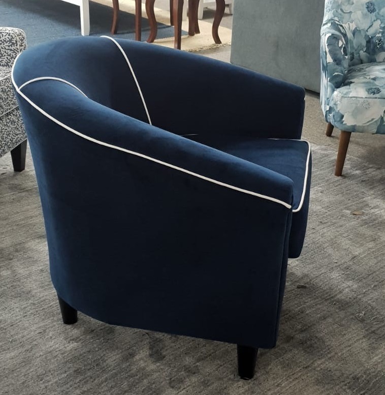 "Haven" Hamptons Style Upholstered Fabric Tub Chair 100% Australian Made. Huge choice of fabrics and colours (RRP $1199) - Image 2