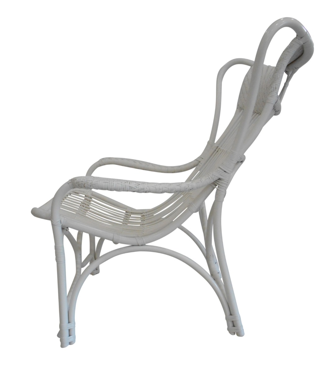 "Byron" Alfresco Hamptons Style Rattan Cane Occasional Chair White, 66cmW x 94cmD x 102cmH (RRP $799) - Image 3
