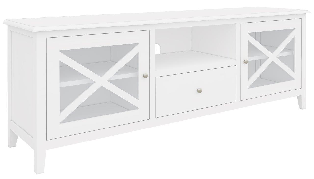"Montauk" Hamptons Style Timber TV Entertainment Unit White, 210cmW x 42cmD x 60cmH (RRP $1299)