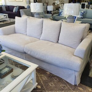 wp-image-tigress-29670.jpg "Somerset" Hamptons Style Fabric 3.5 Seater Sofa Lounge Feather Filled with Removable Slip Covers, Glacier 236cmL x 115cmD x 91cmH (RRP $3499)