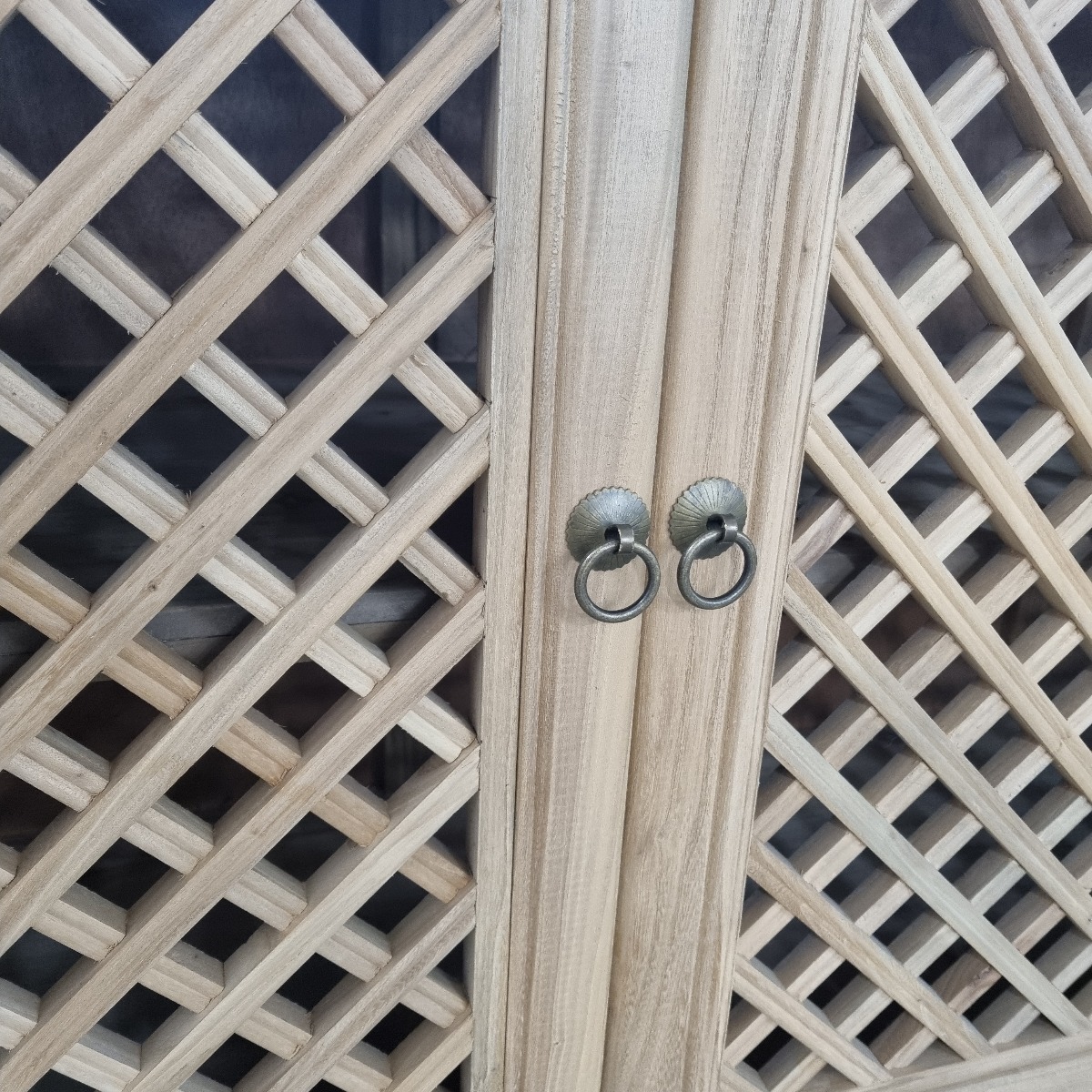 "St Barts" Hamptons Style 3 Door Buffet Recycled Elm with Lattice Doors Natural, 180cm x 45cm x 85cmH (RRP $2799) - Image 2