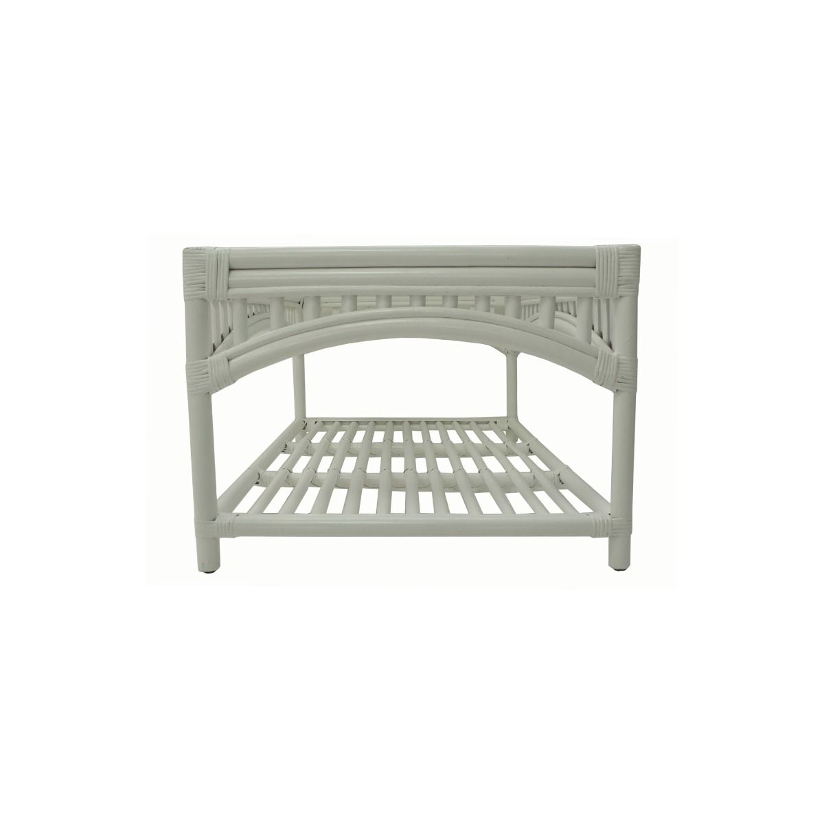 "Airlie" Hamptons Style Alfresco Coffee Table in White Rattan, 100cmL x 60cmD x 45cmH (RRP $799) - Image 4