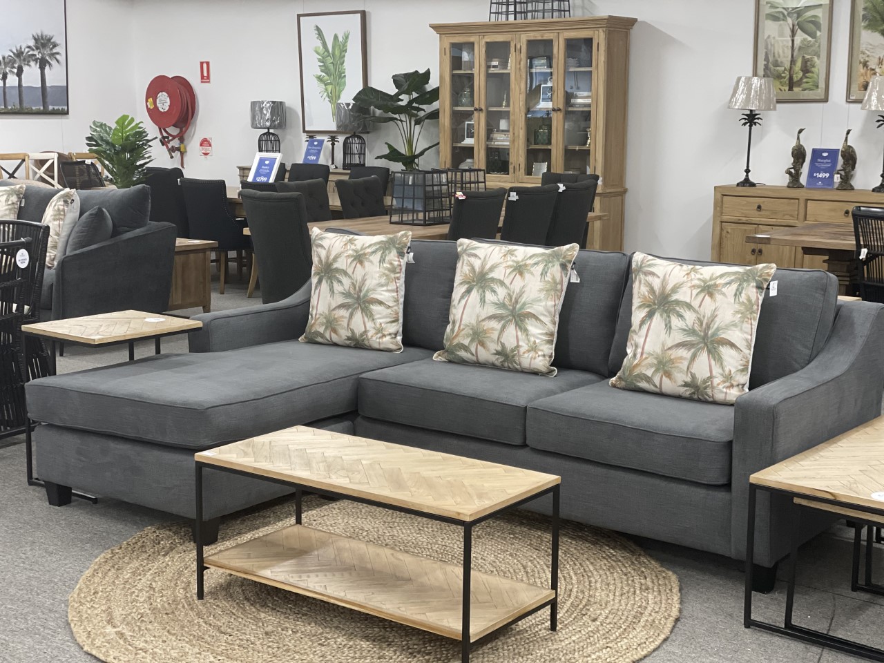 "Amalfi" Hamptons Style Australian Made 3.5 Seater Lounge with Reversible Chaise, 240cm W x 95Cm D x 170cm L (RRP $2999)