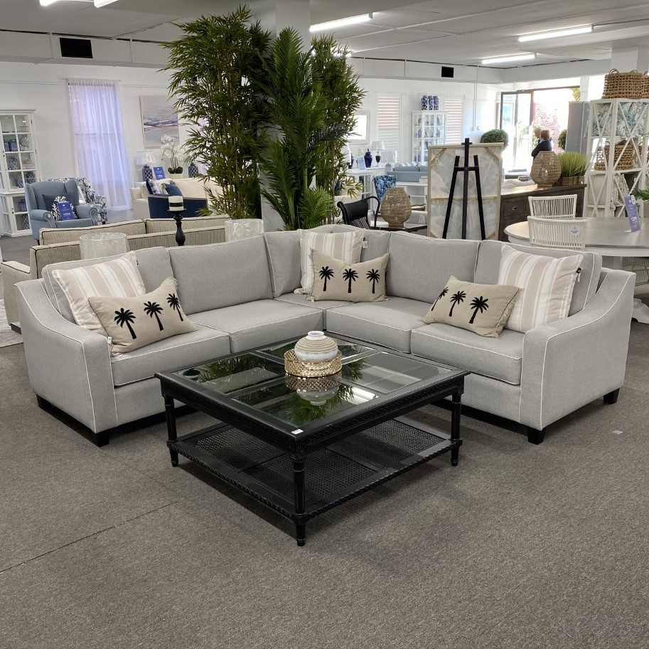 "Amalfi" Australian Made Hamptons Style Corner Modular Lounge, 260cm x 260cm x 95cmD, 5 Colours (RRP $3999) - Image 2