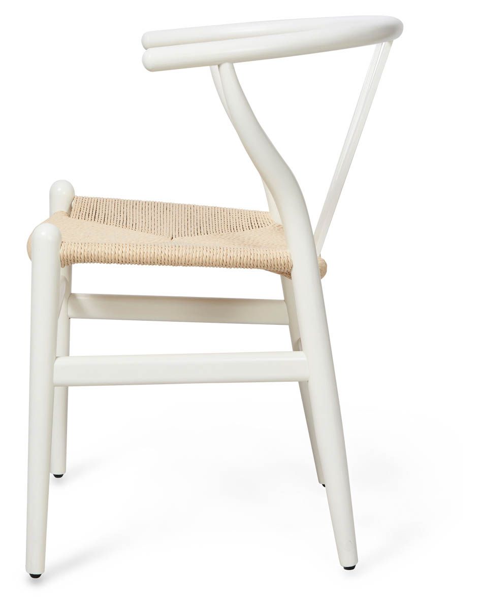 "Wishbone" Hamptons Style Chair in White with Natural Rope ($449) - Image 2