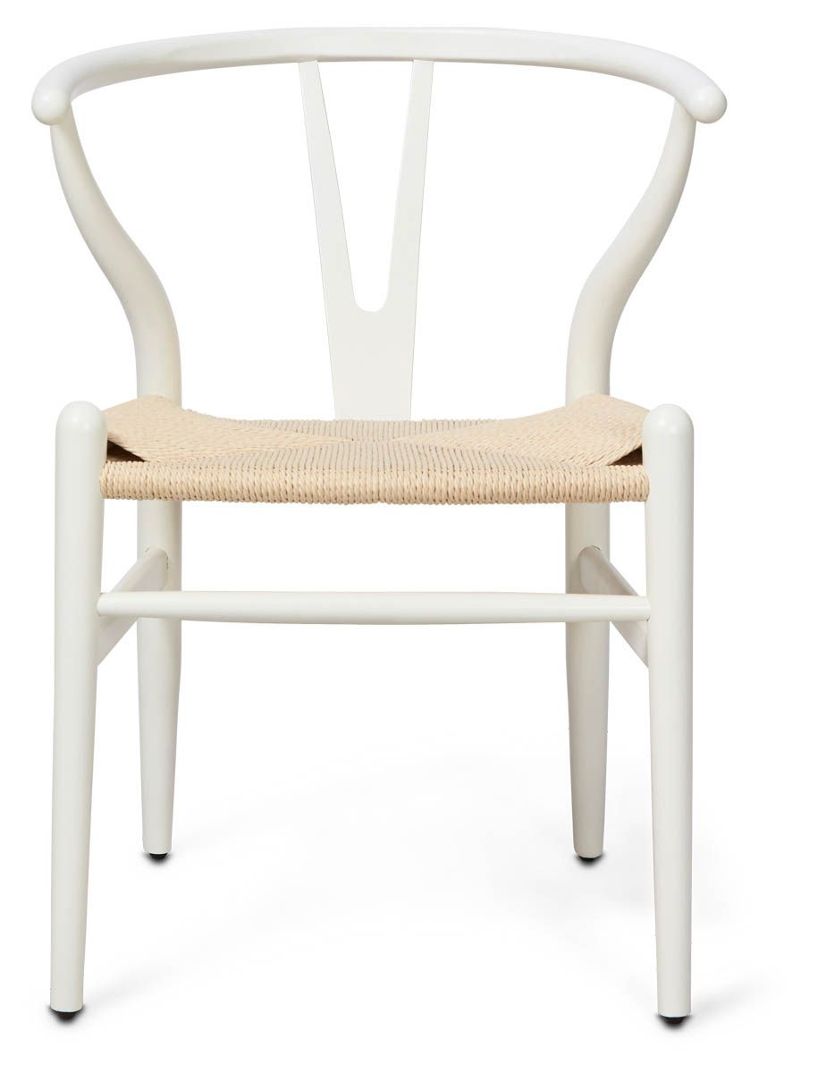 "Wishbone" Hamptons Style Chair in White with Natural Rope ($449) - Image 3