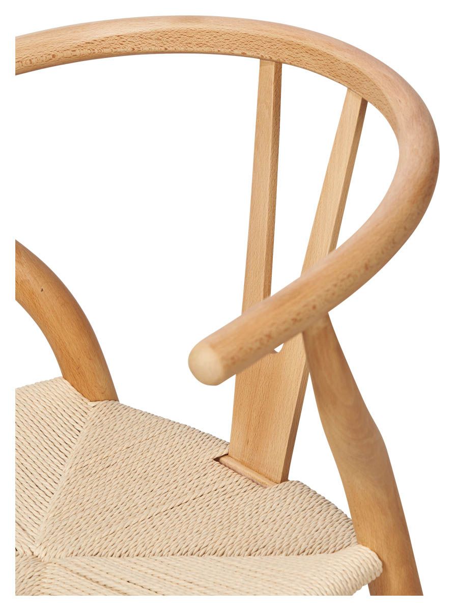 "Wishbone" Hamptons Style Beechwood Chair in Natural (RRP $449) - Image 4