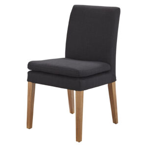 wp-image-tigress-33604.jpg "Connor" Linen Fabric Upholstered Padded Dining Chair, Black with Natural Timber Legs (RRP $399)