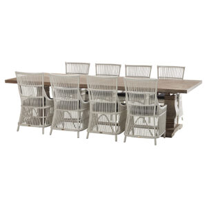 FLOORSTOCK CLEARANCE SALE "Tuscany" 9 Piece Dining Package 300cm Hardwood Timber Dining Table with 8 Byron Chairs (RRP $4999)