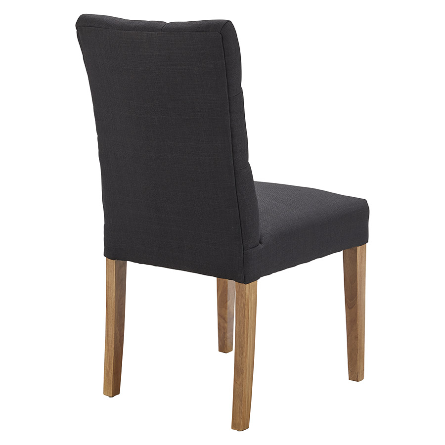 "Chloe" Hamptons Style Dining Chair Fabric Cushioned Seat and Back, Black with Natural Legs (RRP $449) - Image 9
