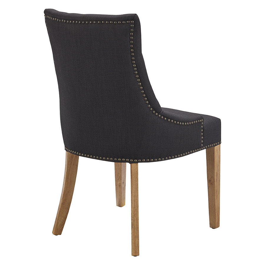 "Madison" Hampton Style French Provincial Fabric Buttoned Dining Chair, Black (RRP $499) - Image 2