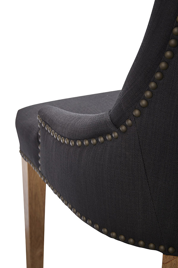 "Madison" Hampton Style French Provincial Fabric Buttoned Dining Chair, Black (RRP $499) - Image 4