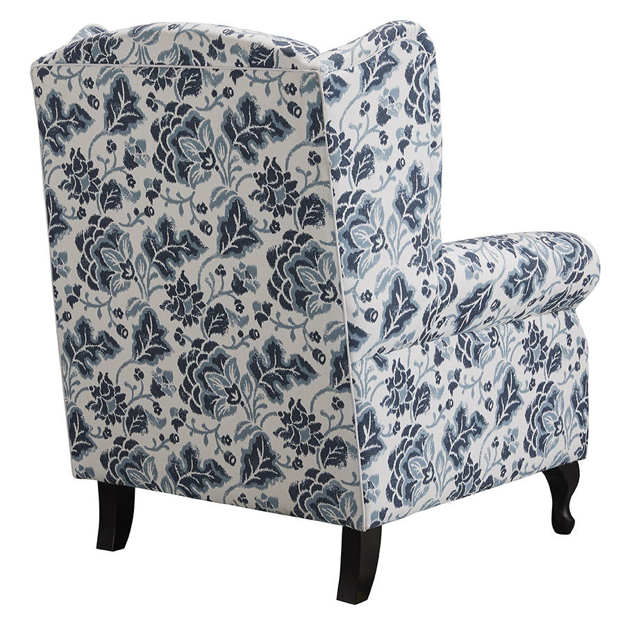 "Aerin" Hamptons Style Occasional Wing Fabric Australian Made Armchair, Warwick Montauk Marine (RRP $2799) - Image 3