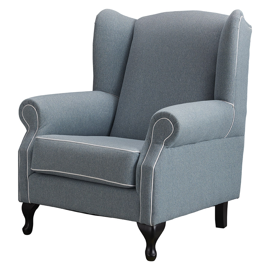 "Aerin" Australian Made Hampton Style Occasional Wing Fabric Armchair Memory Foam, Maine Cameo (RRP $2499) - Image 2