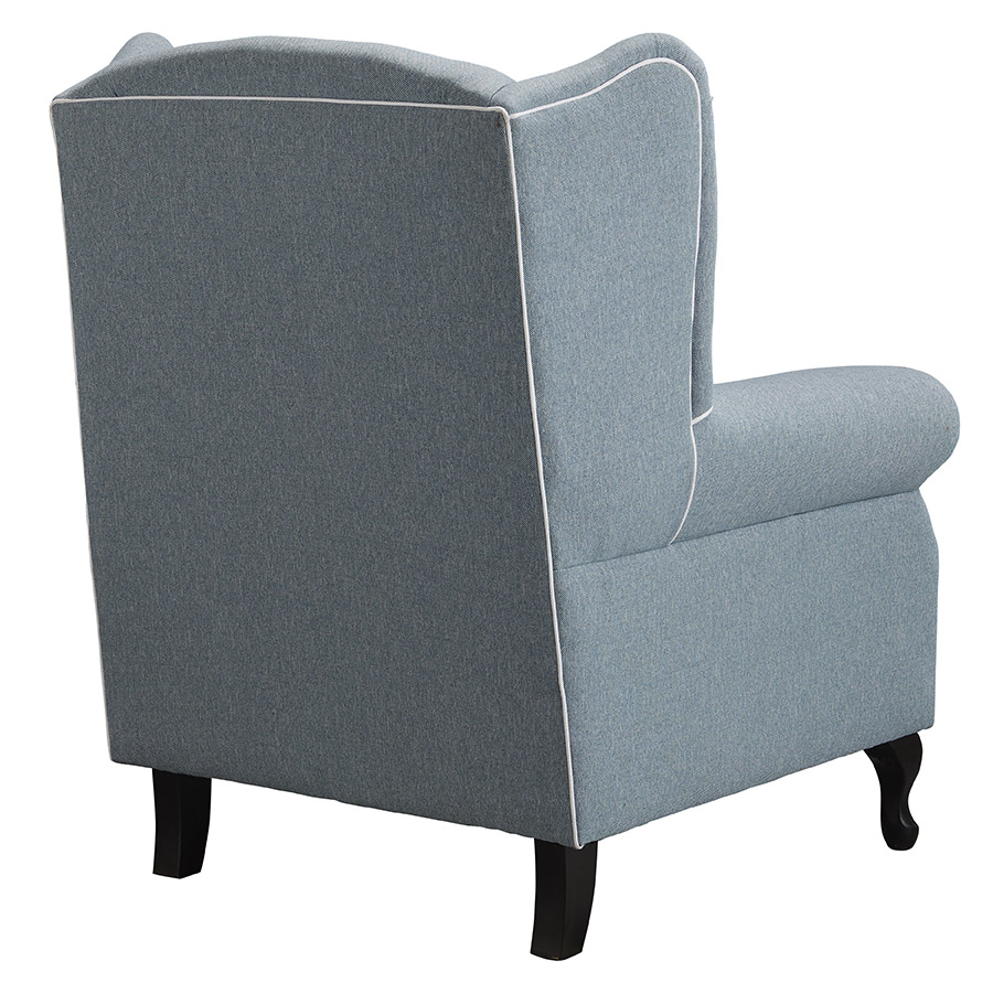 "Aerin" Australian Made Hampton Style Occasional Wing Fabric Armchair Memory Foam, Maine Cameo (RRP $2499) - Image 3