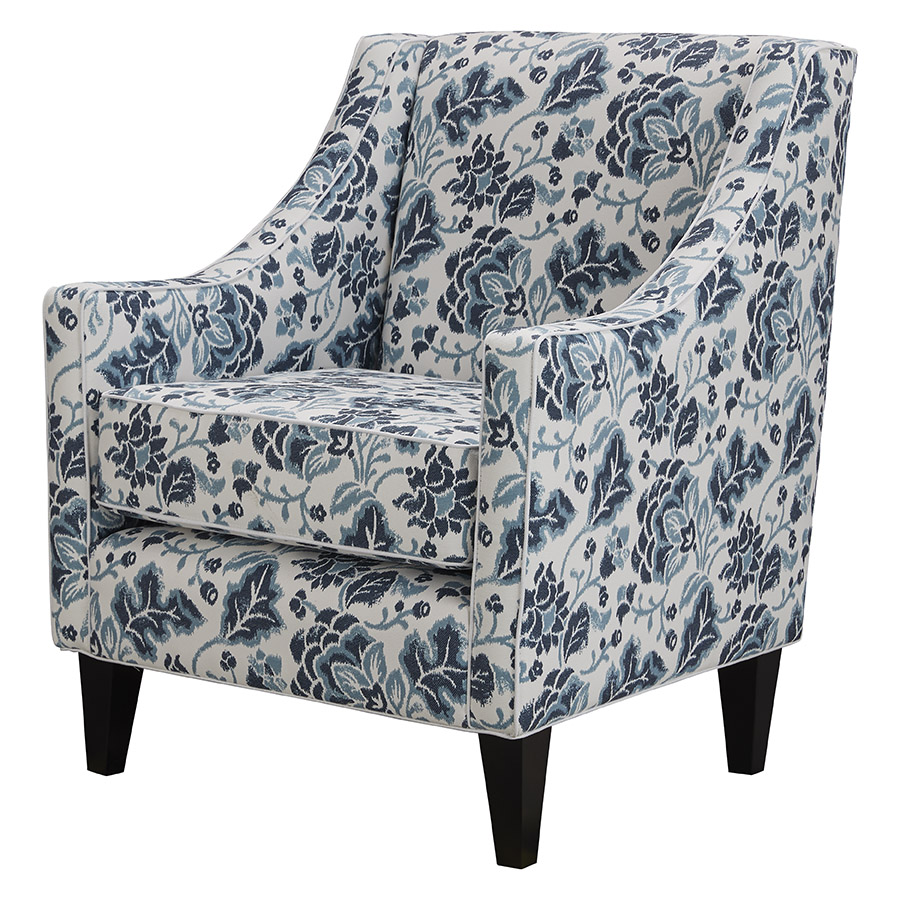 "Amelie" Australian Made Hamptons Style Occasional Armchair, Warwick Montauk Range Fabric with White Piping (RRP $1699) - Image 2
