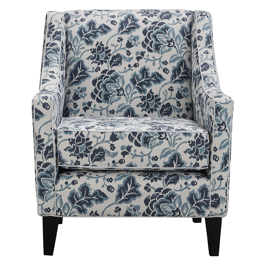 "Amelie" Australian Made Hamptons Style Occasional Armchair, Warwick Montauk Range Fabric with White Piping (RRP $1699) - Image 3