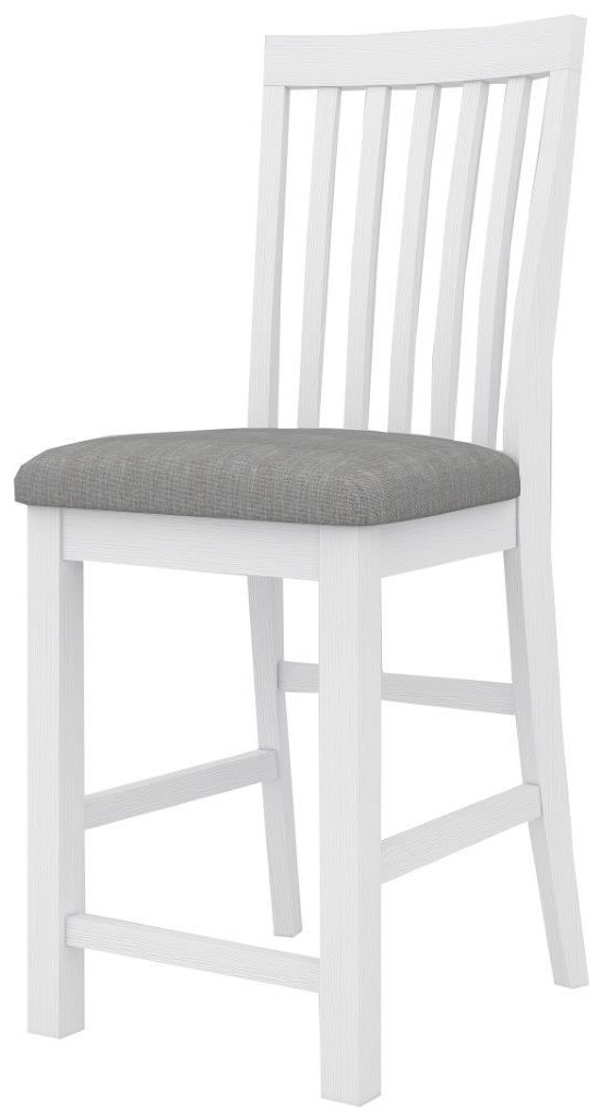 "Cove" Hamptons Style Kitchen Bench Bar Chair Brushed White with Cushioned Seat W46 x D57x H110CM (RRP $399)