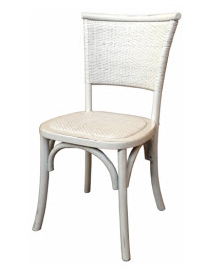 "Islander" Plantation Style Cane Weave Rattan Dining Chair White (RRP $299)