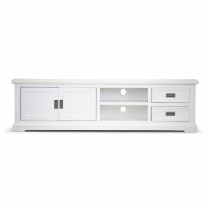 wp-image-tigress-34616.jpg "Cove" Hamptons Style TV Unit 2 Door, 2 Drawers, Brushed White, 220cmW x 45cmD x 60cmH (RRP $1499)