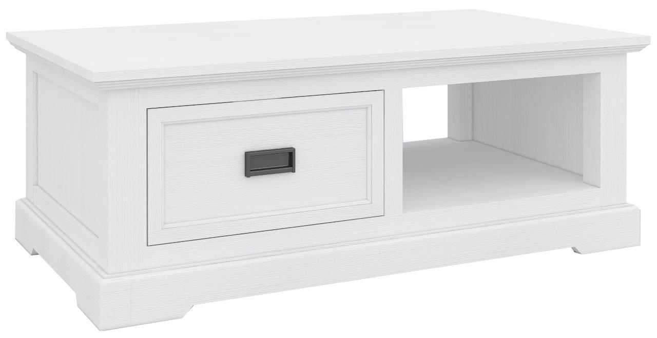"Cove" Hamptons Style Timber Coffee Table, Brushed White, 120cmW x 70cmD x 45cmH (RRP $1099)