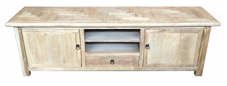 "Santiago" Hamptons Style TV Unit Recycled Elm Natural, 180cm x 45cm x 56cmH