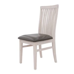 wp-image-tigress-35584.jpg "Avalon" Hamptons Style Timber Dining Chair with Grey Cushioned PU Seat (RRP $349)