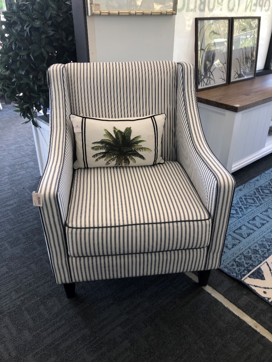 "Amelie" Australian Made Hamptons Style Occasional Armchair, Warwick Montauk Fabric Range (RRP $1699) - Image 3