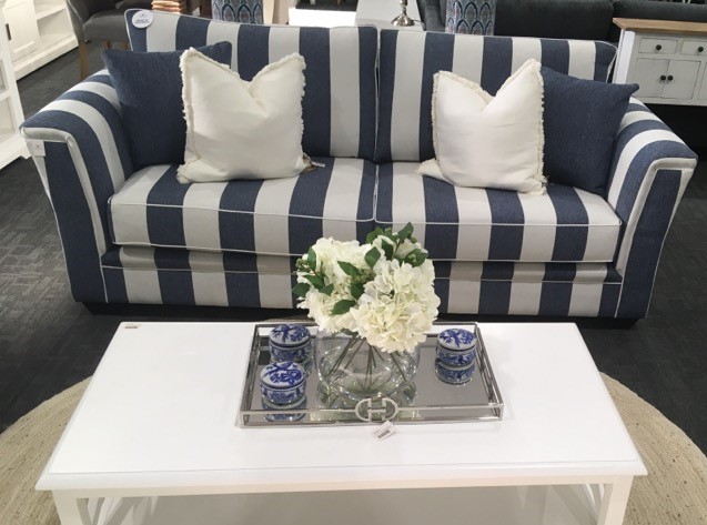 BLACK FRIDAY SALE "Brighton" Hamptons Style 3 Seater Lounge, 100% Australian Made 218cm x 95cm x 94cm (RRP $3499) - Image 2