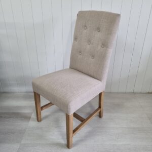 wp-image-tigress-36351.jpg "Tiffany" Hamptons Style Buttoned Dining Chair, Linen with Natural Timber Legs (RRP $399)