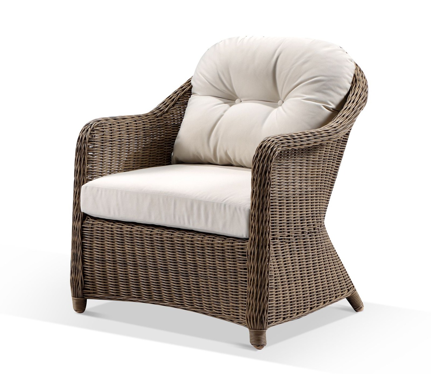 "Seychelles" Hamptons Style Outdoor Wicker Lounge Setting 2+1+1 with Coffee Table, Brushed Wheat (RRP $3999) - Image 3