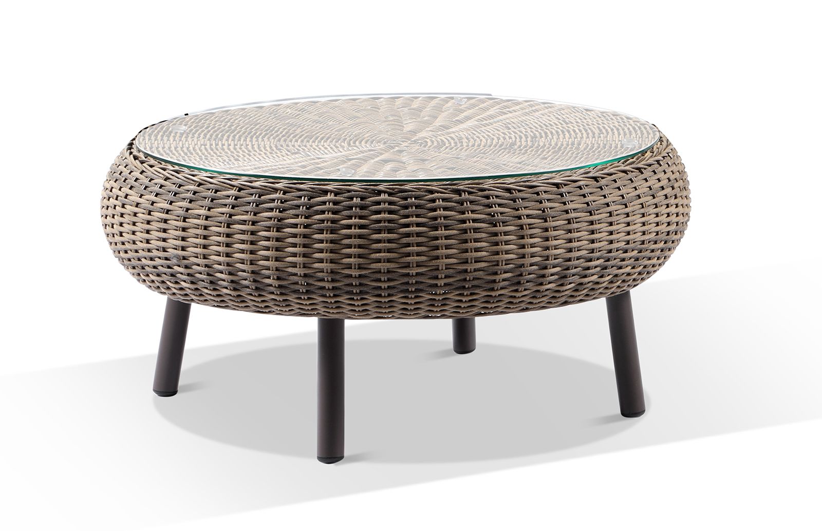 "Seychelles" Hamptons Style Outdoor Wicker Lounge Setting 2+1+1 with Coffee Table, Brushed Wheat (RRP $3999) - Image 4