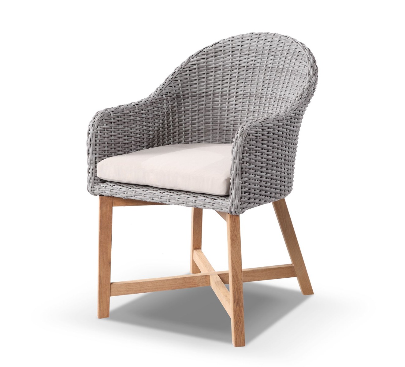 "Seychelles" Hamptons Style Outdoor Dining Setting 150cm Table with 6 Malibu Chairs, Brushed Grey (RRP $4999) - Image 2