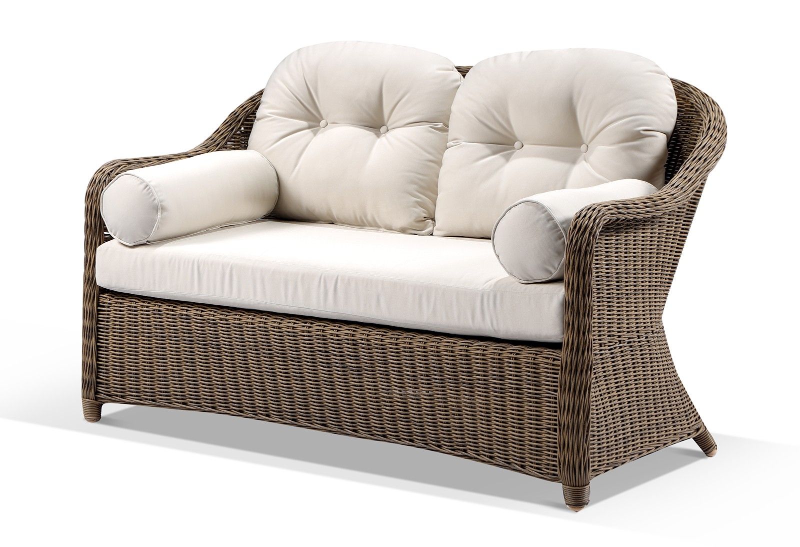 "Seychelles" Hamptons Style Outdoor Wicker 2 Seater Lounge, Brushed Wheat (RRP $1999)