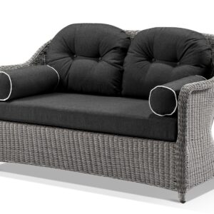 wp-image-tigress-36636.jpg "Seychelles" Hamptons Style Outdoor Wicker 2 Seater Lounge, Brushed Grey (RRP $1999)