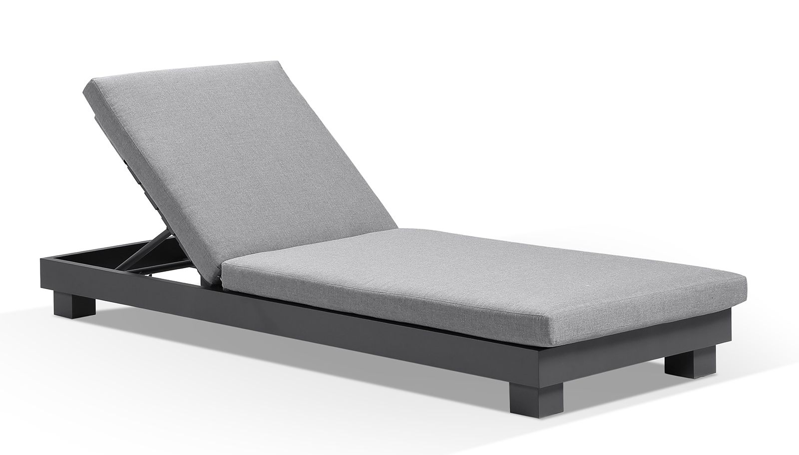 "Hawaii" Hamptons Style Aluminium Sun Lounge in Charcoal with Sunbrella Cushion