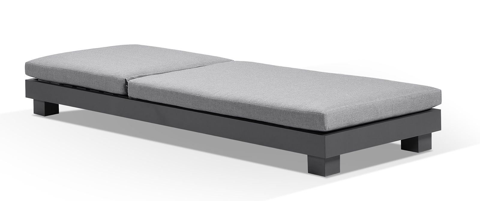 "Hawaii" Hamptons Style Aluminium Sun Lounge in Charcoal with Sunbrella Cushion - Image 2