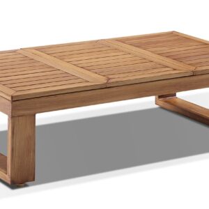 "Hawaii" Hamptons Style Outdoor Aluminium Coffee Table in Teak Look Colour