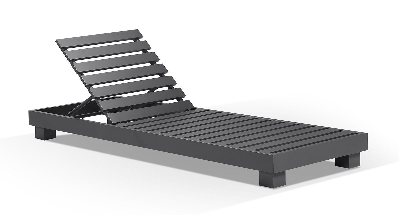 "Hawaii" Hamptons Style Aluminium Sun Lounge Set in Charcoal with Sunbrella Cushions - Image 4