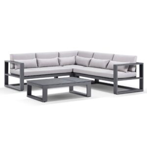 wp-image-tigress-36751.jpg "Hawaii" Hamptons Style Modular Lounge Setting with Coffee Table in Charcoal with Olefin Grey Cushions