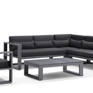wp-image-tigress-36753.jpg "Hawaii" Hamptons Style Modular Lounge Setting with Coffee Table & 1 Seater in Charcoal with Denim Grey Cushions
