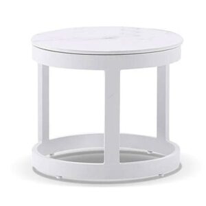 wp-image-tigress-36834.jpg "Montego Bay" Hamptons Style Outdoor Ceramic & Aluminium Round Side Table in White