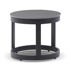 wp-image-tigress-36838.jpg "Montego Bay" Hamptons Style Outdoor Ceramic & Aluminium Round Side Table in Charcoal