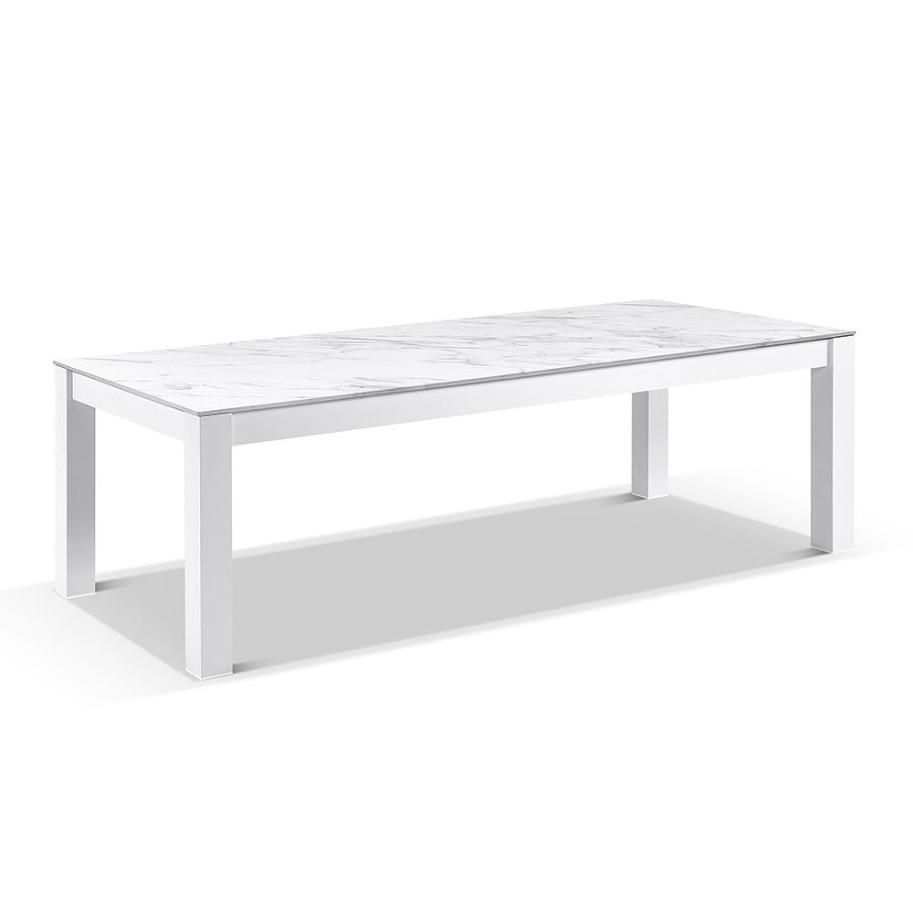 "Hawaii" Hamptons Style Outdoor Ceramic & Aluminium 2.5m Table in White